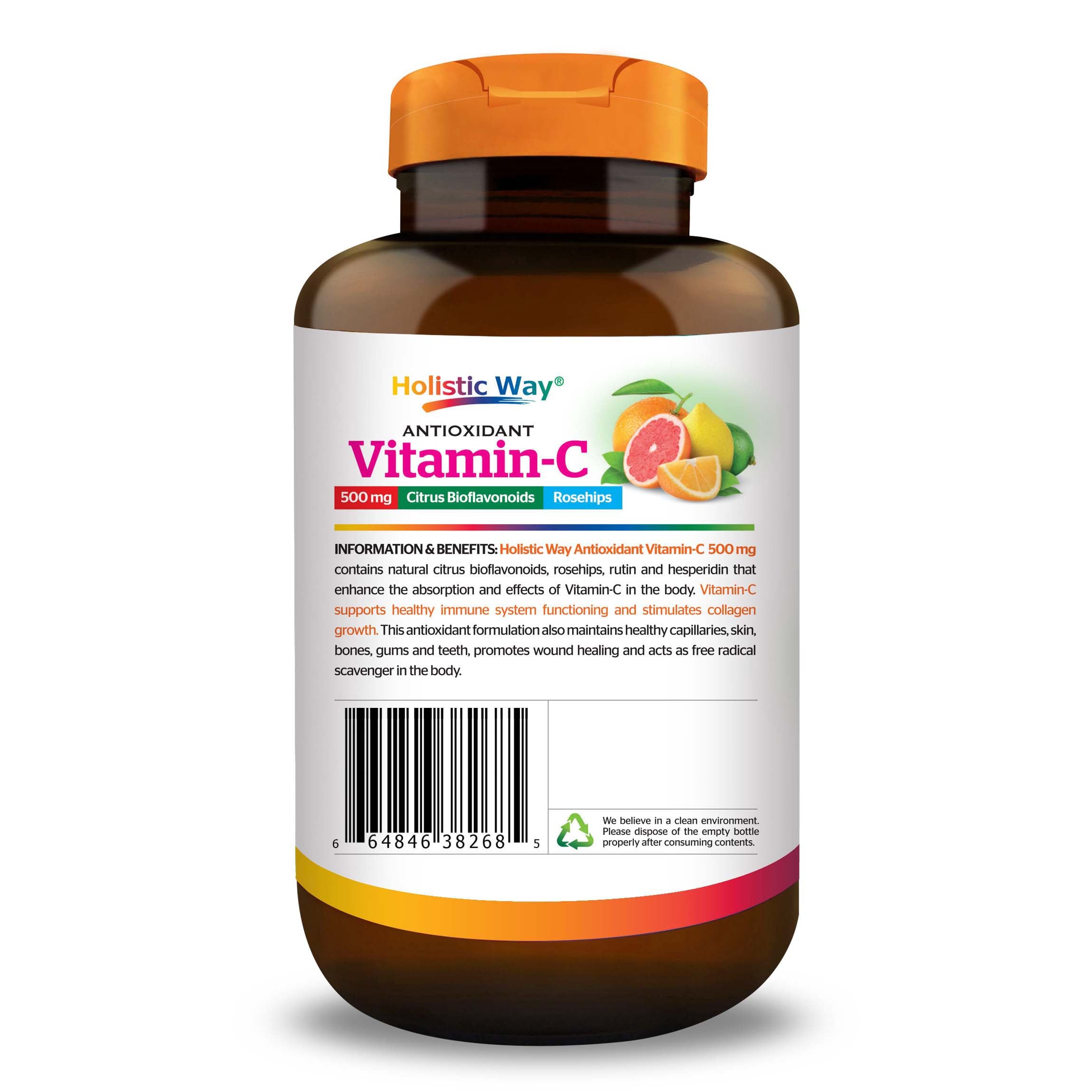 Holistic Way Antioxidant Vitamin-C 500mg (100 Caplets)