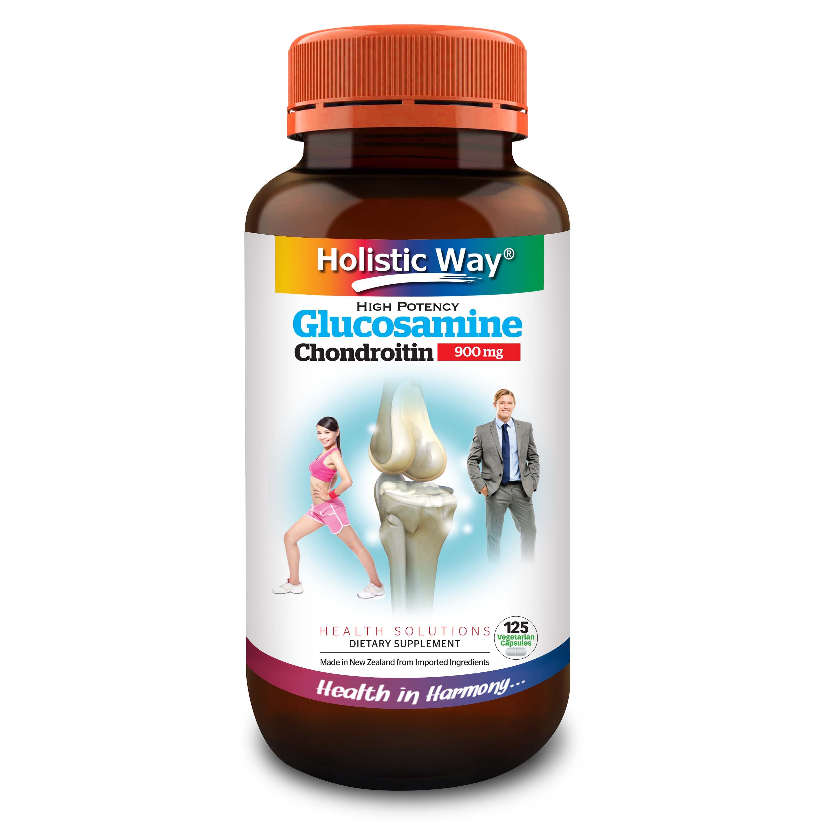 Holistic Way Glucosamine Chondroitin 900mg (125 Veg. Caps)