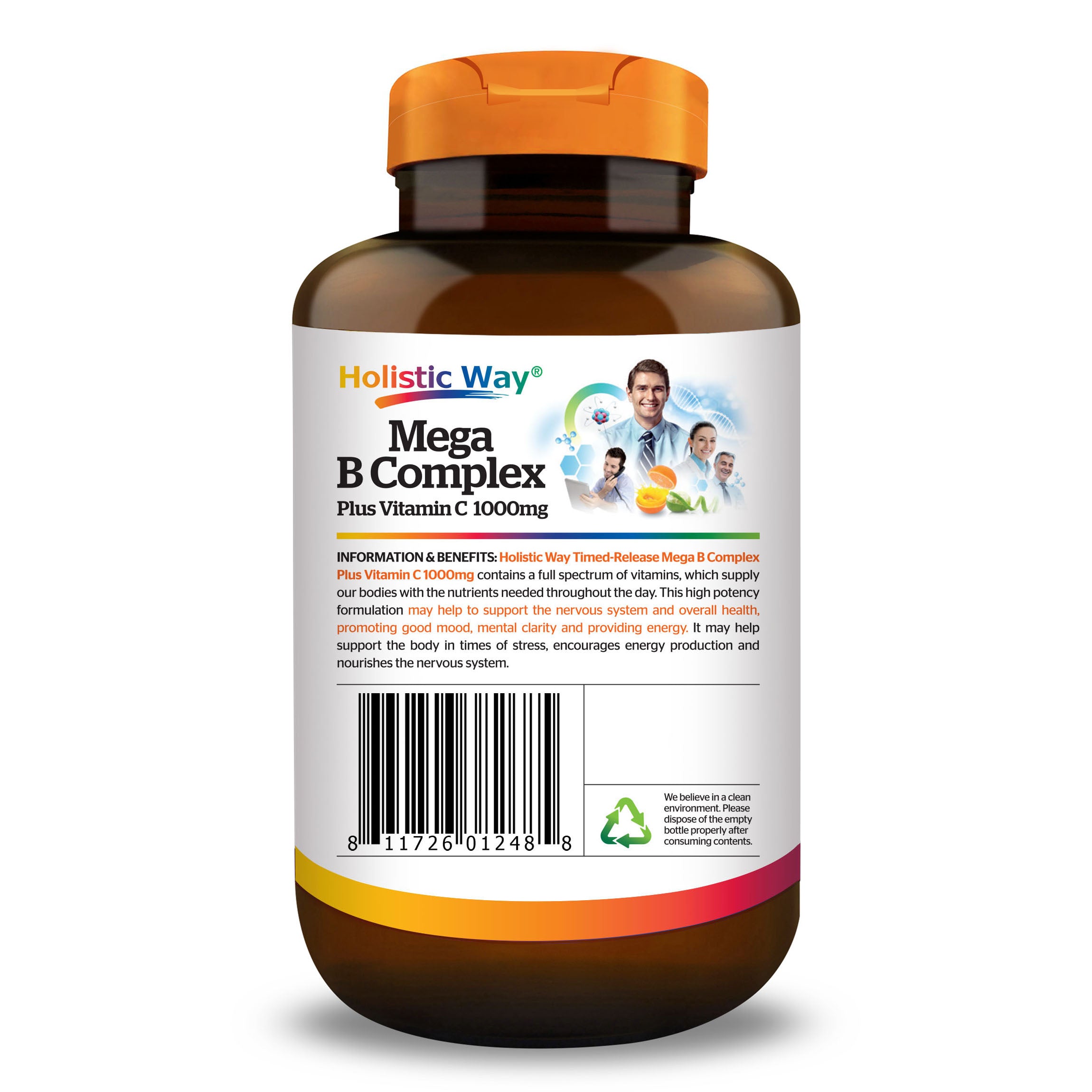 Holistic Way Mega B Complex Plus Vitamin C 1000mg (60 Tablets)