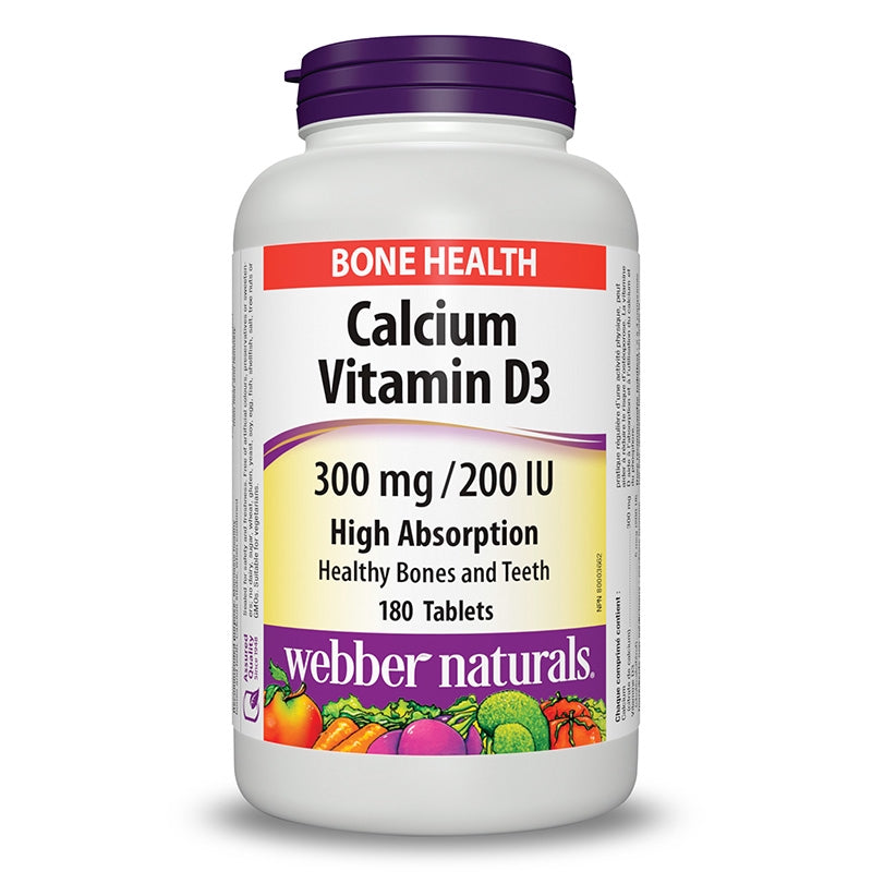 Webber Naturals Calcium Citrate With Vitamin D3 300mg/200 IU (180 Tablets)